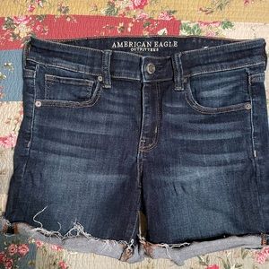 American eagle dark denim shorts